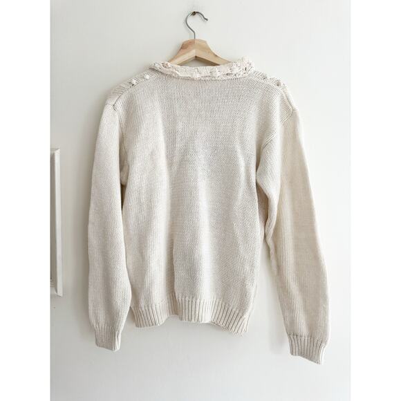 VINTAGE Joyce Purple Flowers Lilac Sweater Size Medium - Picture 5 of 7